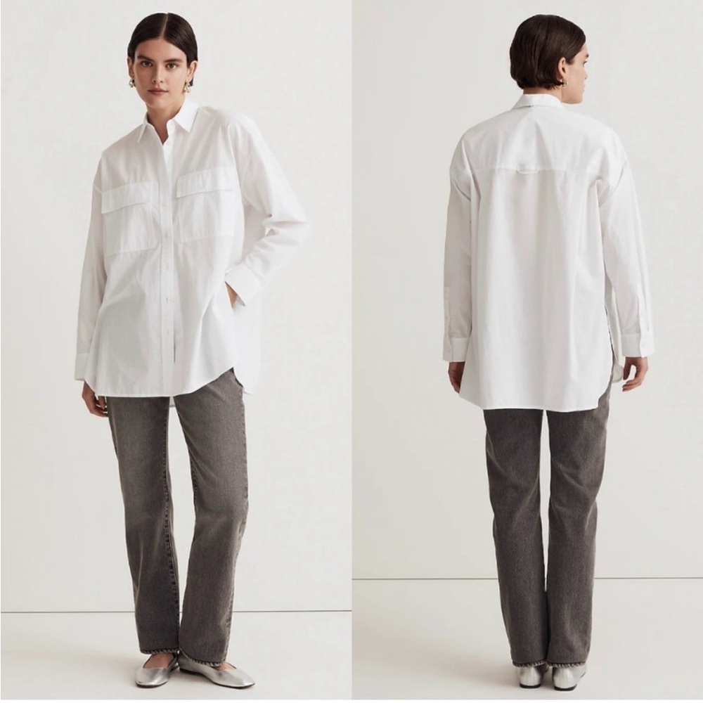 Madewell White Button-Down Shirt